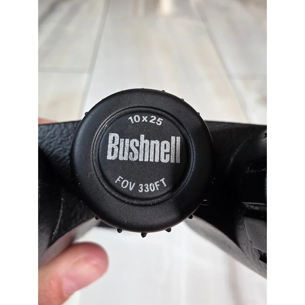 Bushnell 10x25 Compact Binoculars Black Folding Roof Prism 330FT FOV Case S4